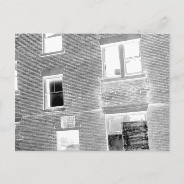 Övergiven lägenhet för hyra - negation vykort (Framsida)