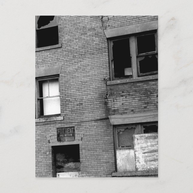 Övergiven lägenhet för uthyrning vykort (Framsida)