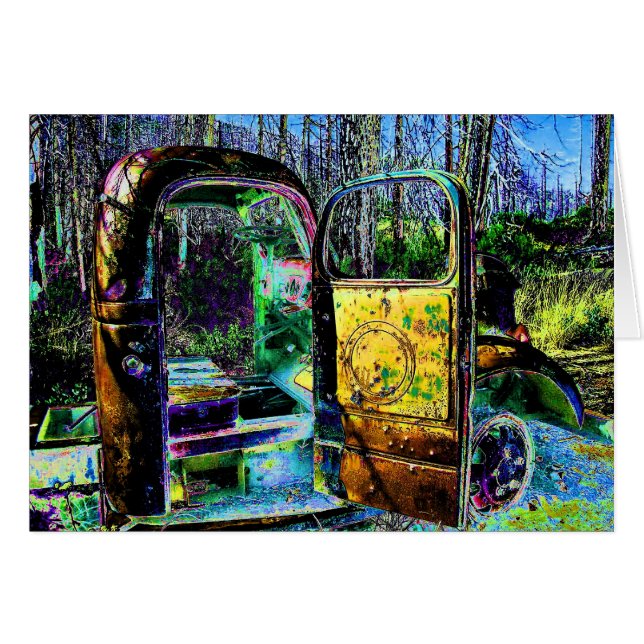 Övergiven lastbil hälsningskort (Framsidan Horizontal)