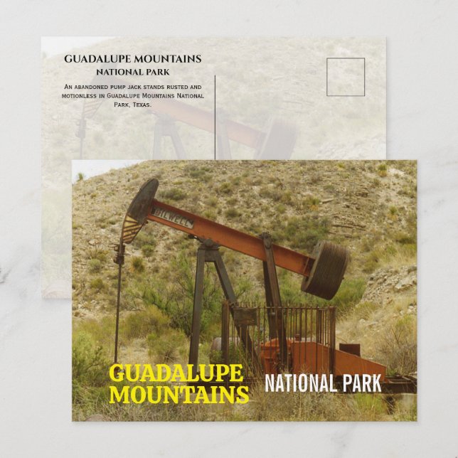 Övergiven, rostig pump, Guadalupe Mountains NP Vykort (Fram/baksida)