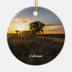Övergiven Shed Colorado Sunset Circle Ornament