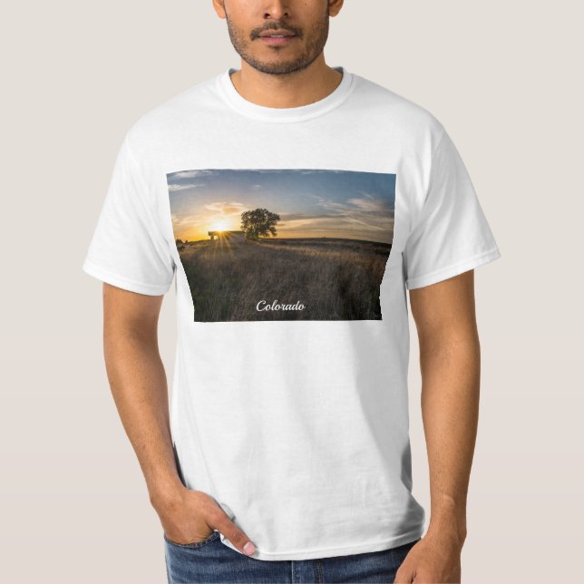Övergiven Shed Colorado Sunset T-Shirt (Framsida)