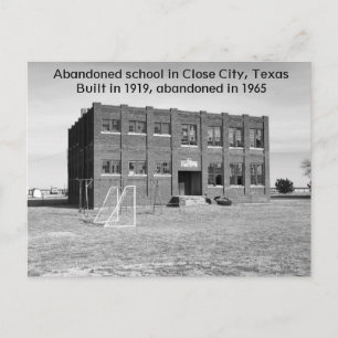 Övergiven skola i Texas Photo Postcard Vykort