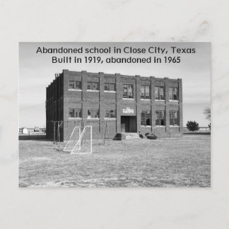 Övergiven skola i Texas Photo Postcard Vykort