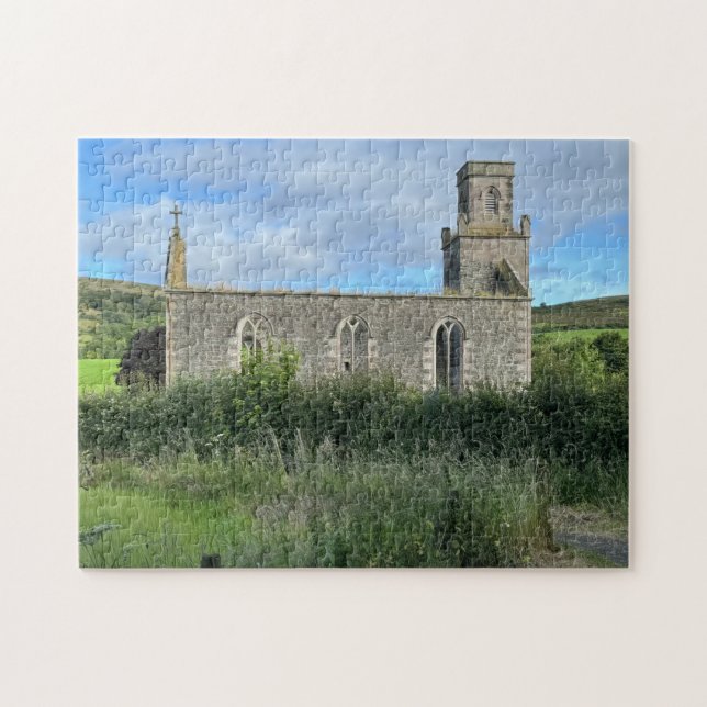 Övergiven St Colmac-kyrka, Isle of Bute, Skottland Pussel (Horisontell)