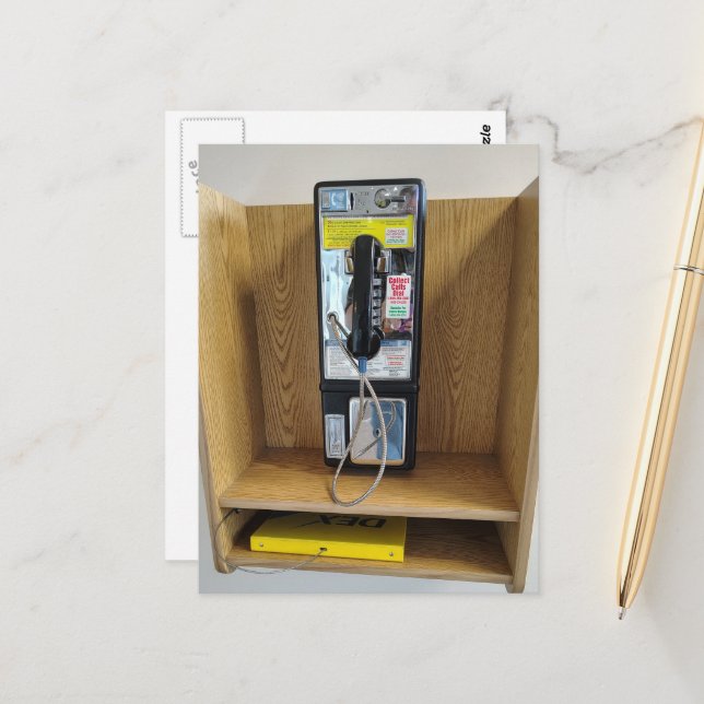 Övergiven telefonkiosk Liminal rymdfotografering Vykort (Fram/Back In Situ)