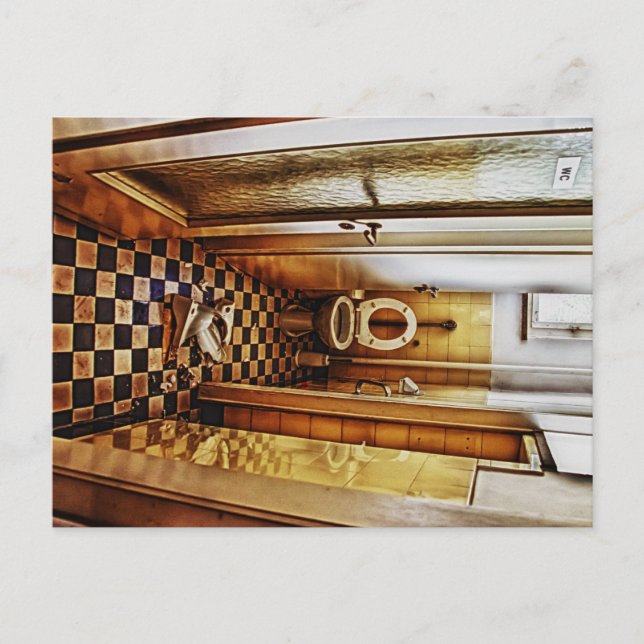 övergiven toalett vykort (Framsida)