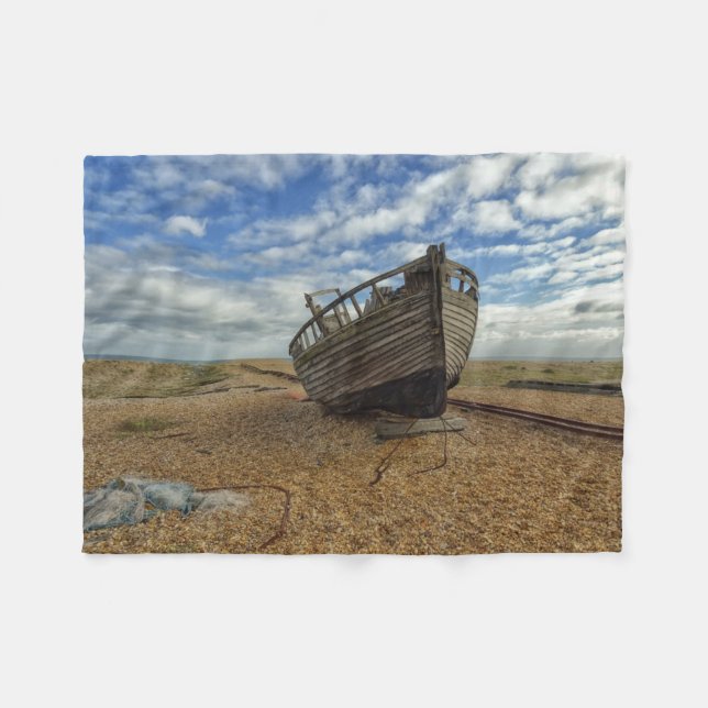 Övergiven träfiskebåt | Dungeness Fleecefilt (Framsidan (Horisontell))