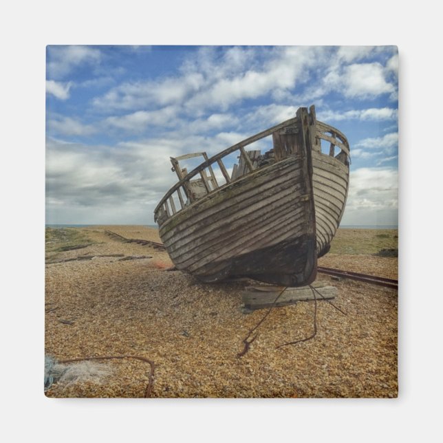Övergiven träfiskebåt | Dungeness Magnet (Framsidan)
