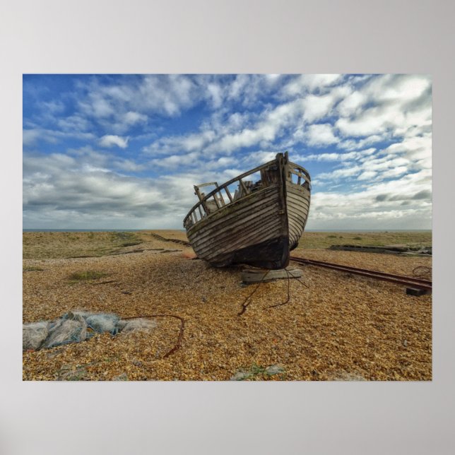 Övergiven träfiskebåt | Dungeness Poster (Framsidan)