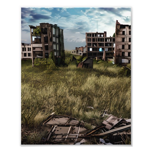 Övergiven | Urban postapokalyptisk konst Fototryck (Framsidan)