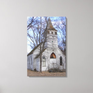 Övergiven vitlandkyrka canvastryck