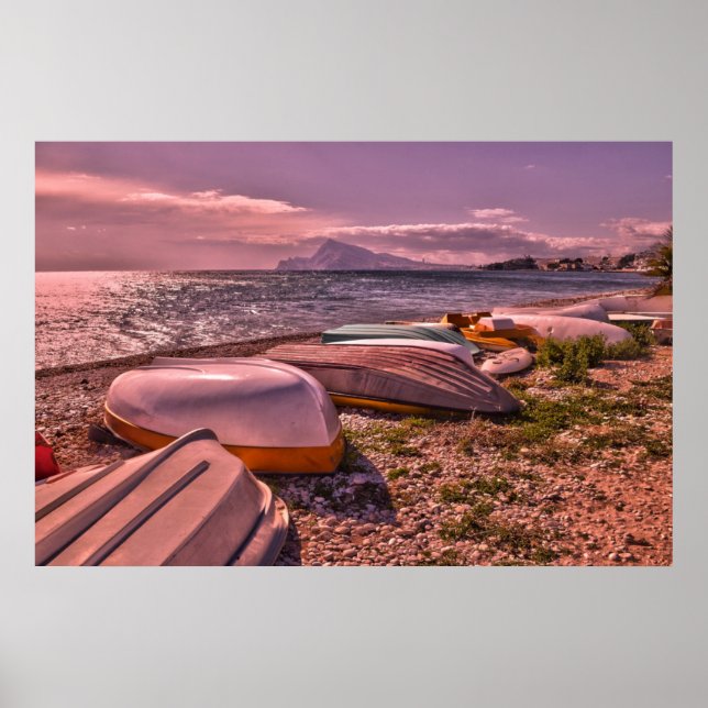 Övergivna bogseringsbåtar | L'Olla Beach, Altea Poster (Framsidan)