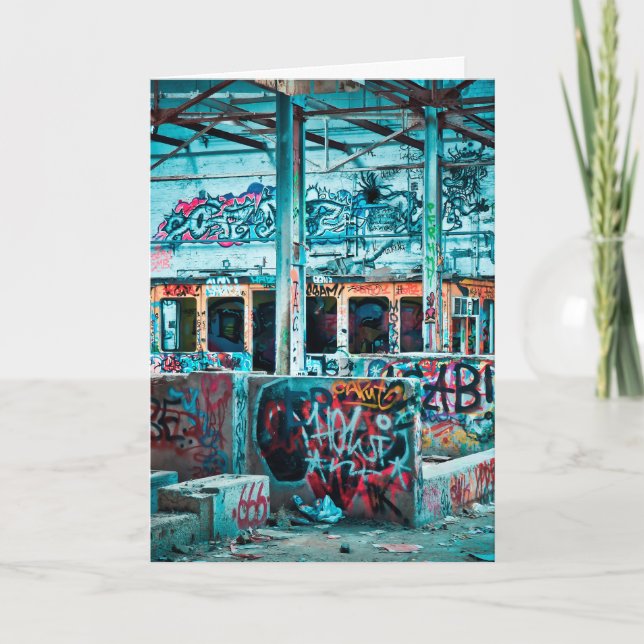 Övergivna Byggnad känner aldrig Ensam Street Art Kort (Framsida)