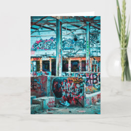 Övergivna Byggnad känner aldrig Ensam Street Art Kort