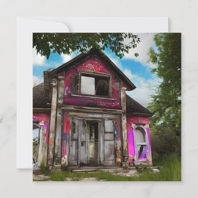 Övergivna gamla Barn House nära Skogen (Framsida)