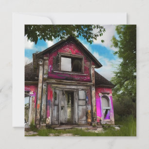 Övergivna gamla Barn House nära Skogen