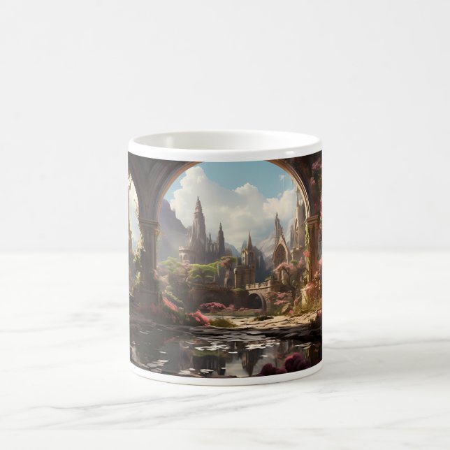 Övergivna Garden i en Fantasy Realm Kaffemugg (Center)