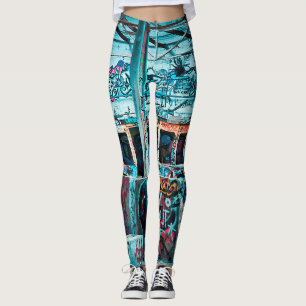 Övergivna Graffiti Street Art Wall Leggings