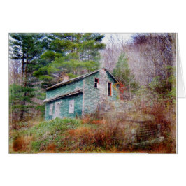 Övergivna House- och Lastbil Digital Art Hälsningskort