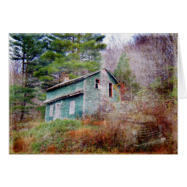 Övergivna House- och Lastbil Digital Art Hälsningskort (Framsidan Horizontal)