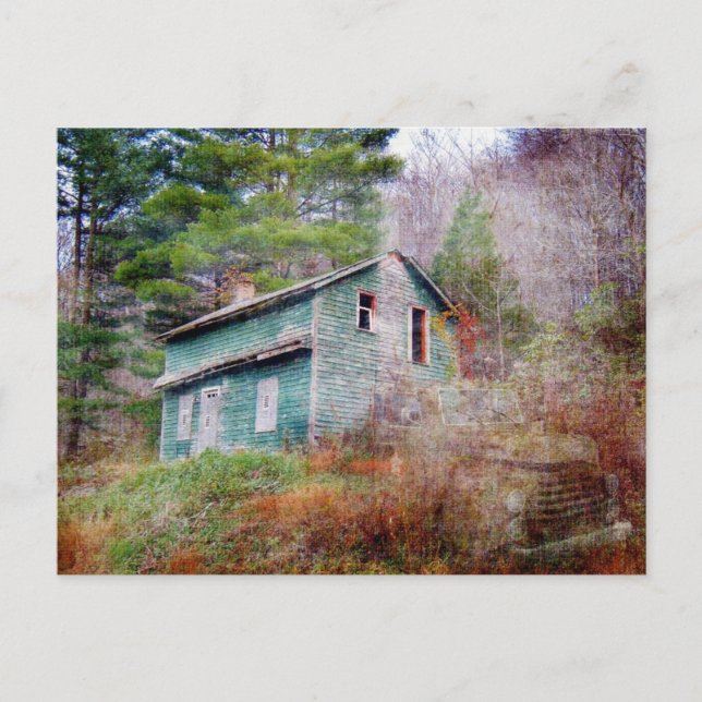 Övergivna House- och Lastbil Digital Art Vykort (Framsida)