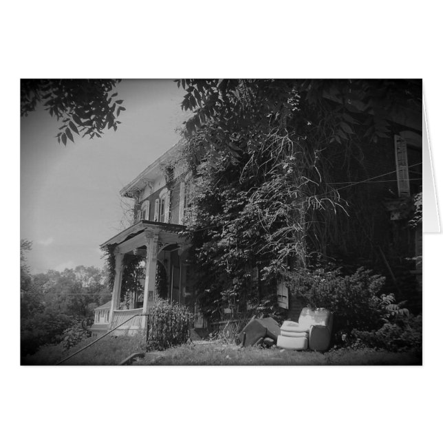 Övergivna husmöbler ingår hälsningskort (Framsidan Horizontal)