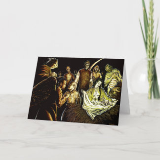 Överglänst hälsningkort kort