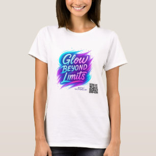 Överglöd över gränser Motivational Neon Quote De T Shirt