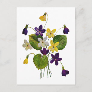 Övergrepp mot assorterad Vild i Crewel Embroidery Vykort