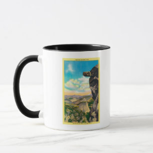 Överhäng sten på glaciären PointYosemite, CA Mugg