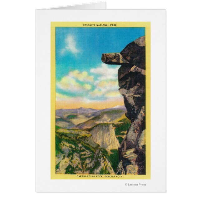Overhängande Sten vid Glacier PointYosemite, CA Hälsningskort (Framsidan)