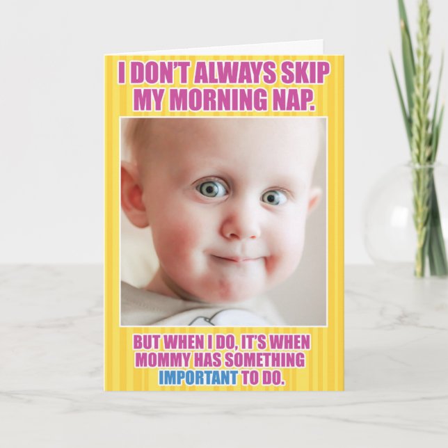 Överhoppmorgonen ta sig en tupplur det roliga kort (Framsida)