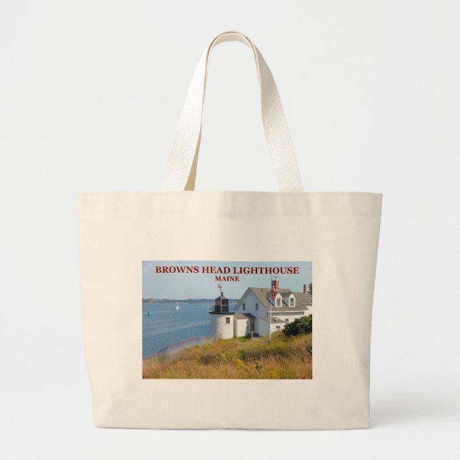  överhuvud fyr, Maine Jumbo Tote Bag Jumbo Tygkasse (Framsidan)