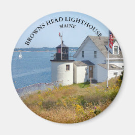  överhuvud fyr, Maine Round Magnet