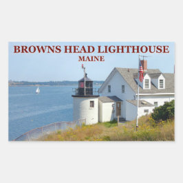 överhuvud fyr, Maine Stickers Rektangulärt Klistermärke