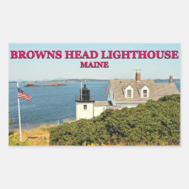 överhuvud fyr, Maine Stickers Rektangulärt Klistermärke