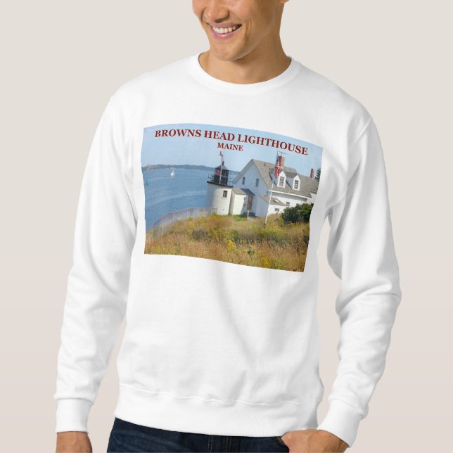  överhuvud fyr, Vinalhaven Maine Sweatshir Långärmad Tröja (Framsida)