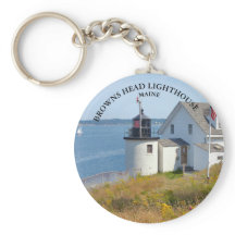  överhuvudets fyr, Maine Round Keychain