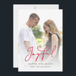 Overjoyed kort för klassikerhelgdagfoto<br><div class="desc">Uttryckligt din glädje för julhelgen med denna klassiker,  elegant och moderna typografi för ditt helgdagfotokort. Foto©Emily Gilbert fotografi</div>