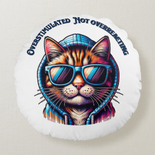 Överkänslig - Coola Katt Hoodie Rund Kudde