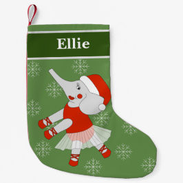 overklig Ballerina Elefant Jul Snöflingor Liten Julstrumpa
