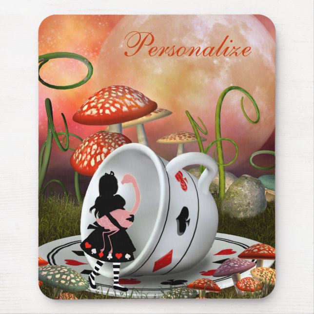 Overkliga Alice, Flamingo & tekopp Mousepad Musmatta (Framsidan)