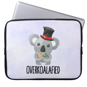 Overkoalafied Pun Cute Koala i Top hat Laptop Fodral