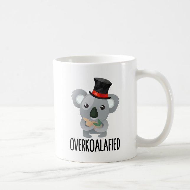 Overkoalafied Pun Cute Koala i Top hat Overkoala Kaffemugg (Höger)