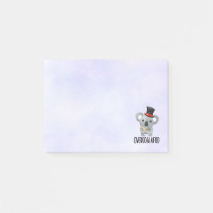 Overkoalafied Pun Cute Koala i Top hat Post-it Block