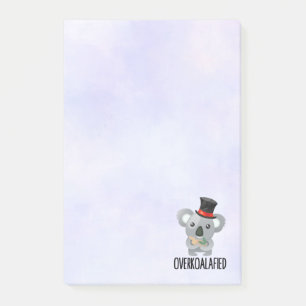 Overkoalafied Pun Cute Koala i Top hat Post-it Block