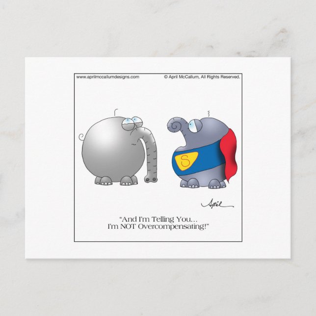 ÖVERKOMPENSERANDE vykort för Tecknad från april Mc (Framsida)