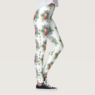 Överkorpiskt Blommigt Exotiskt klockslag Leggings