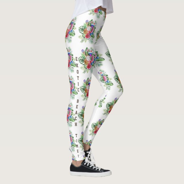 Överkorpiskt Blommigt Exotiskt klockslag Leggings (Höger)